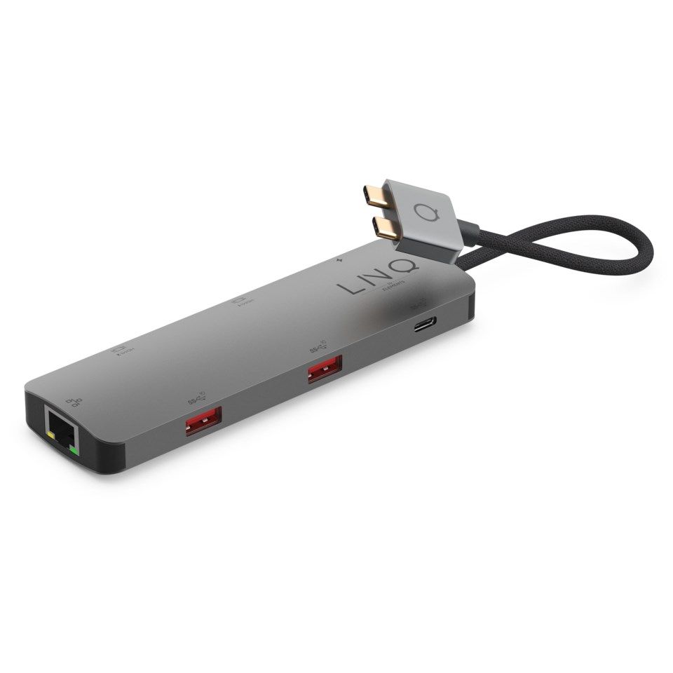 Linq 7in2 Dual Multiadapter for USB-C - 7 tilkoblinger