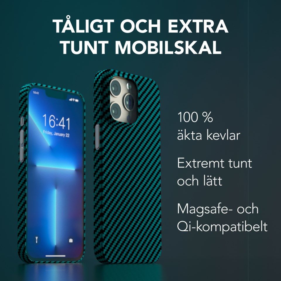 Linocell Premium Kevlar Tåligt skal för iPhone 13 Pro Blå