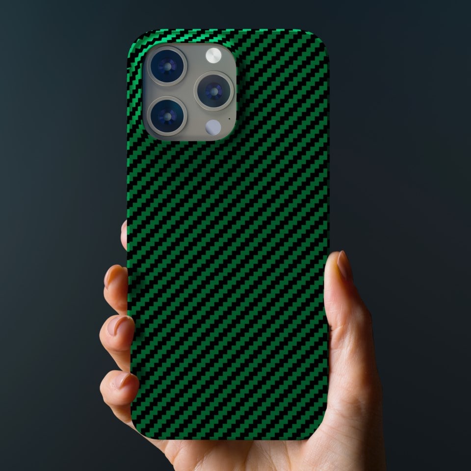 Linocell Premium Kevlar Robust deksel for iPhone 13 Pro Grønn