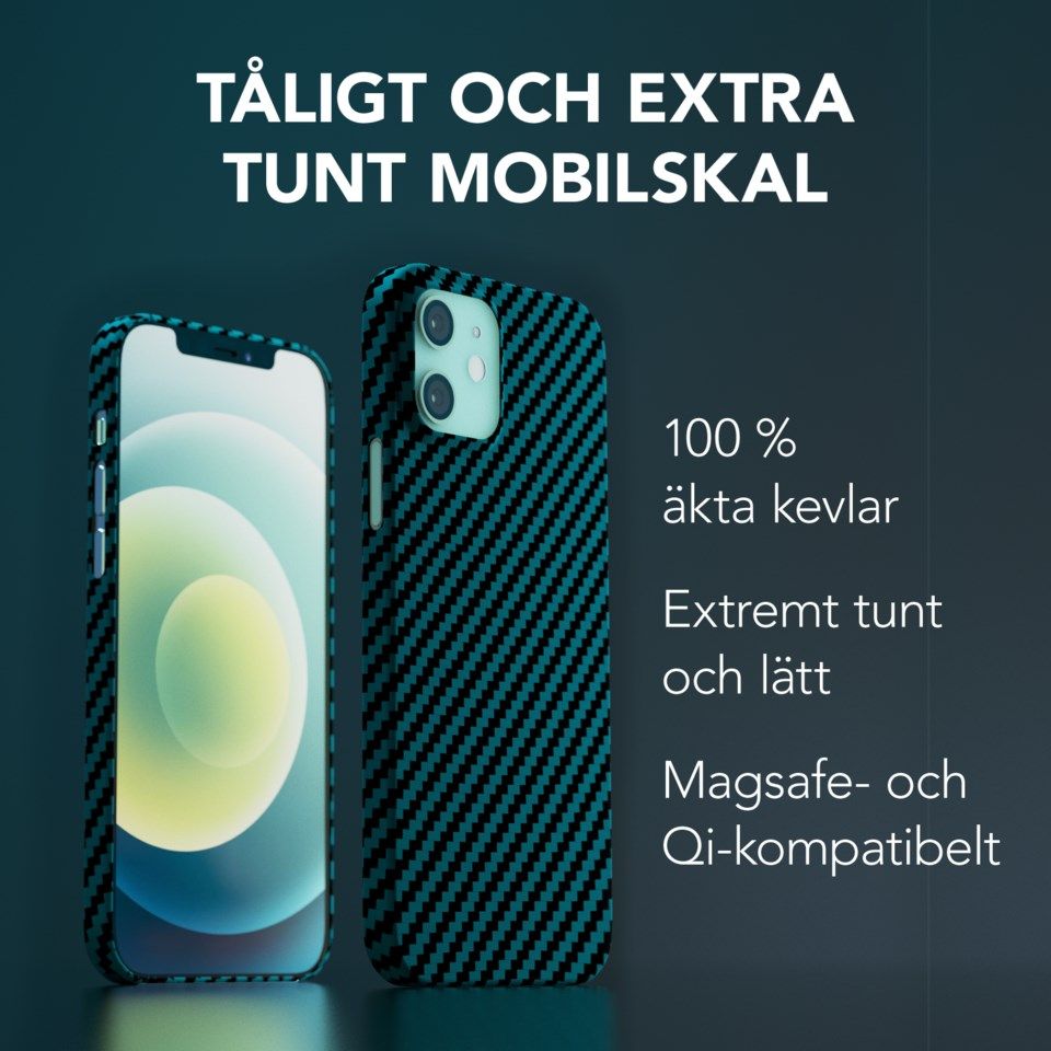 Linocell Premium Kevlar Tåligt skal för iPhone 12 & 12 Pro Blå