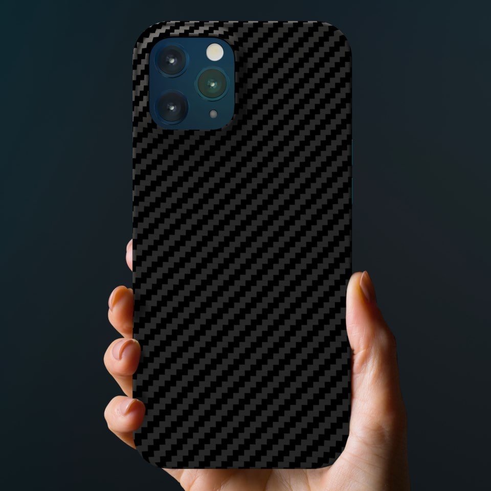 Linocell Premium Kevlar Robust deksel for iPhone 12 Pro Max Svart