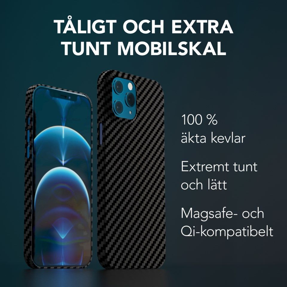 Linocell Premium Kevlar Tåligt skal för iPhone 12 Pro Max Svart