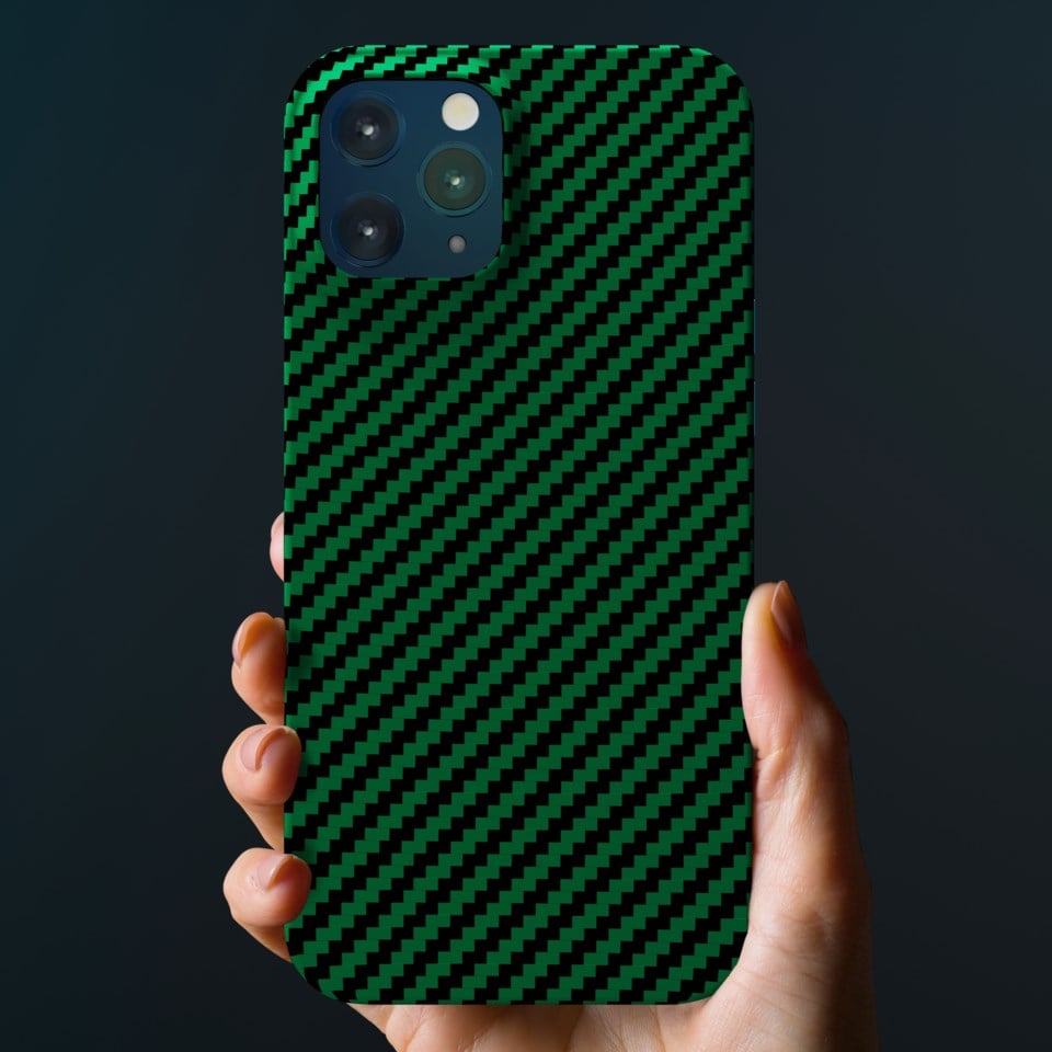 Linocell Premium Kevlar Robust deksel for iPhone 12 Pro Max Grønn