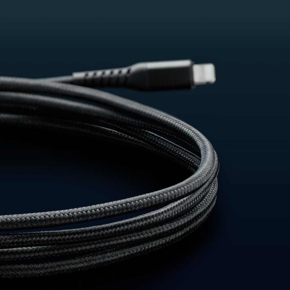 Linocell Premium Kevlar Lightning-kabel 1 m Svart