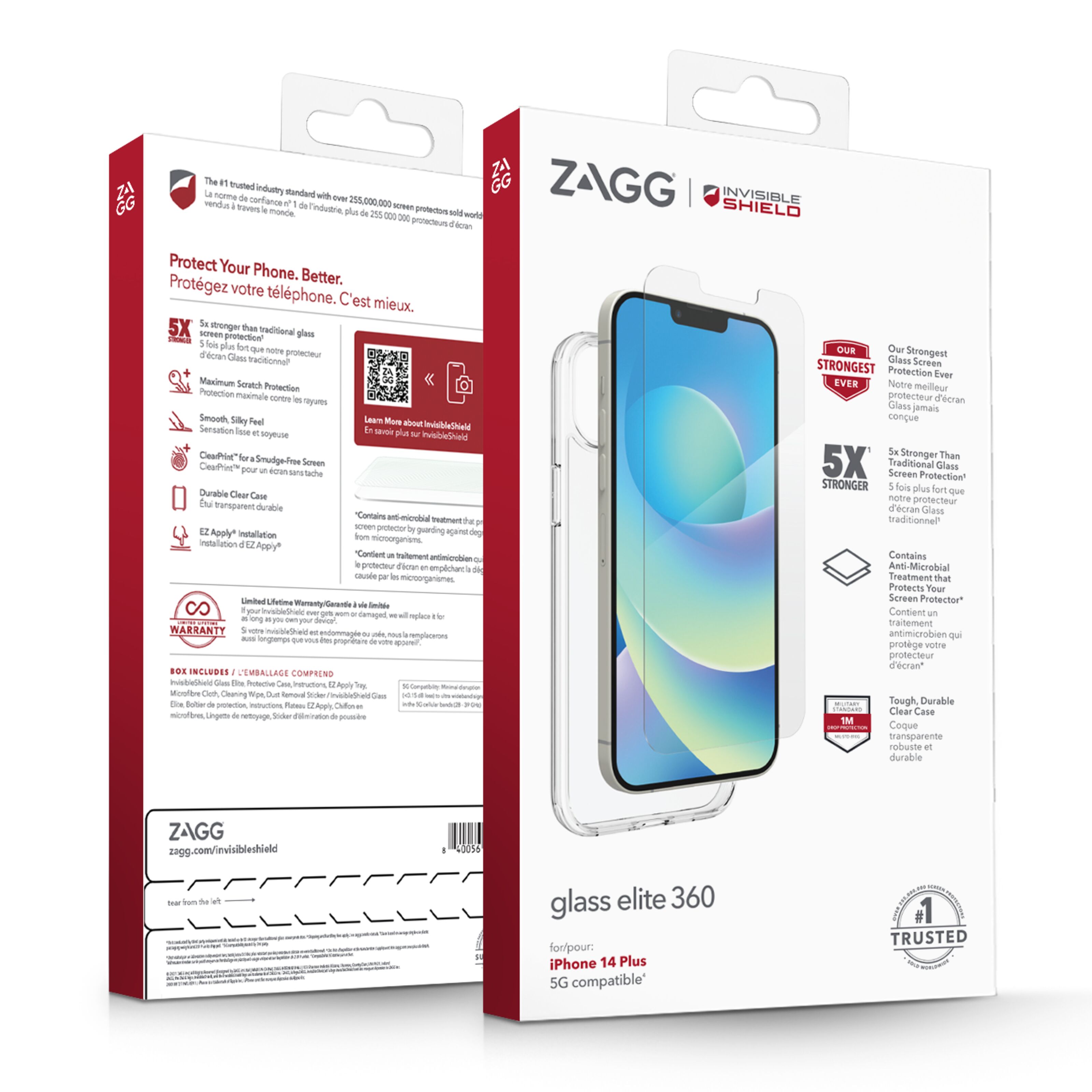 Invisible Shield Glass Elite 360 för iPhone 13 Pro Max och 14 Plus