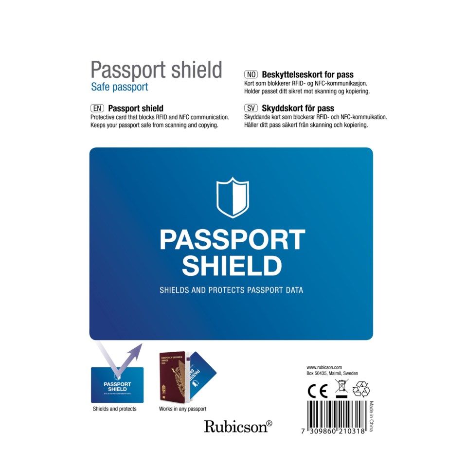 Rubicson Beskyttelseskort for pass