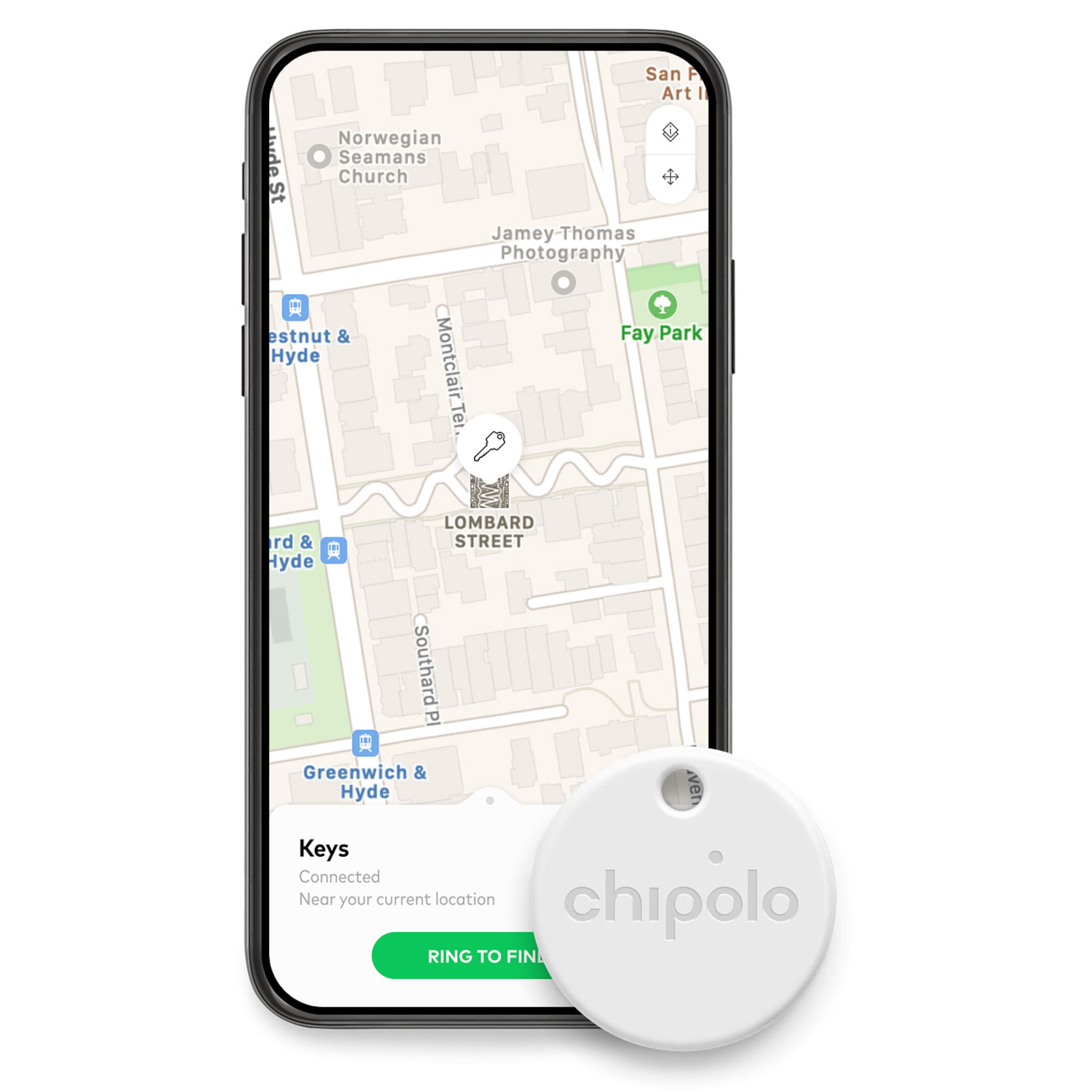 Chipolo One Keyfinder Hvit GPStracker