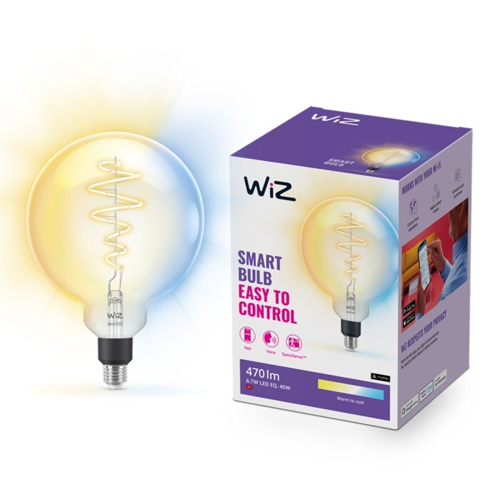 WiZ Clear Filament G200 Smart LED-lampa E27 470 lm