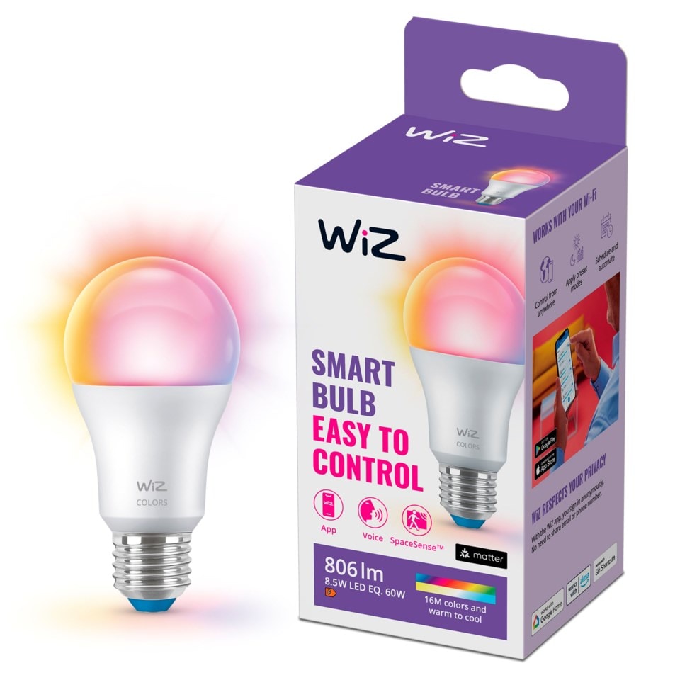 WiZ Color A60 Smart LED-pære E27 806 lm