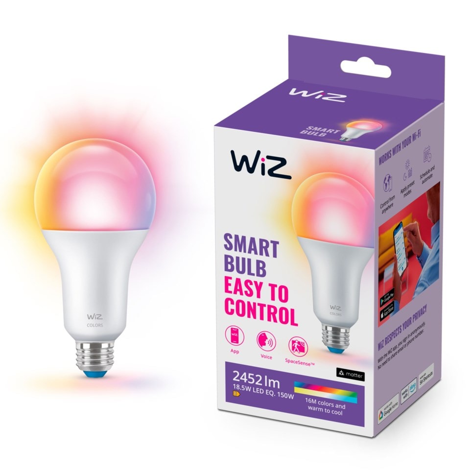 WiZ Color High Lumen A80 Smart LED-pære E27 2452 lm