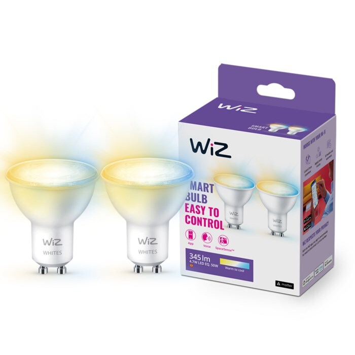 WiZ GU10 Smart LED-lampa 345 lm 2-pack