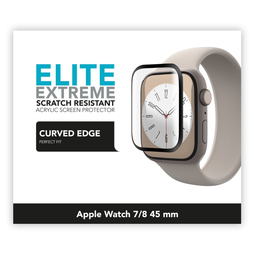 Linocell Elite Extreme Curved Skjermbeskytter for Apple Watch Series 7, 8 og 9 45 mm