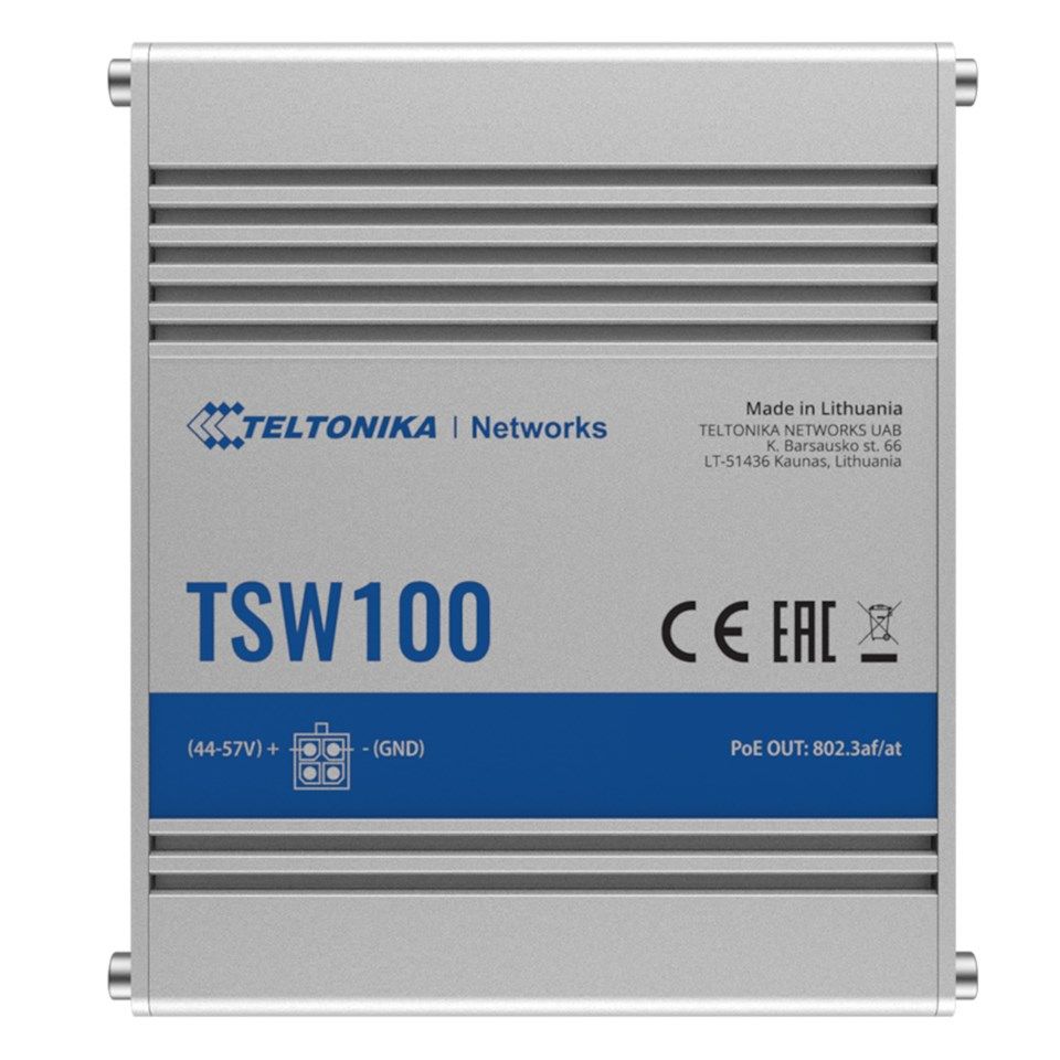 Teltonika TSW100 PoE+ Switch - 5 porter