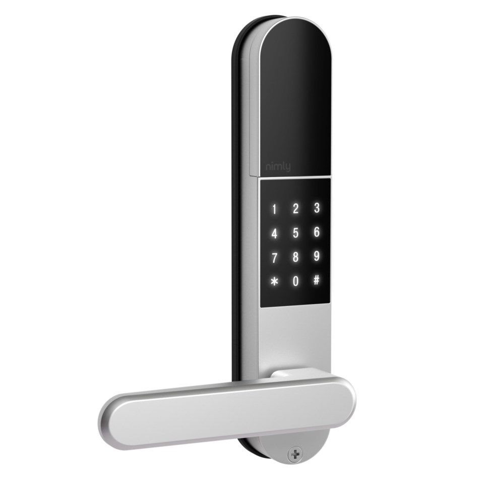 Nimly Touch Pro Elektroniskt dörrlås med fingerläsare Black/Silver