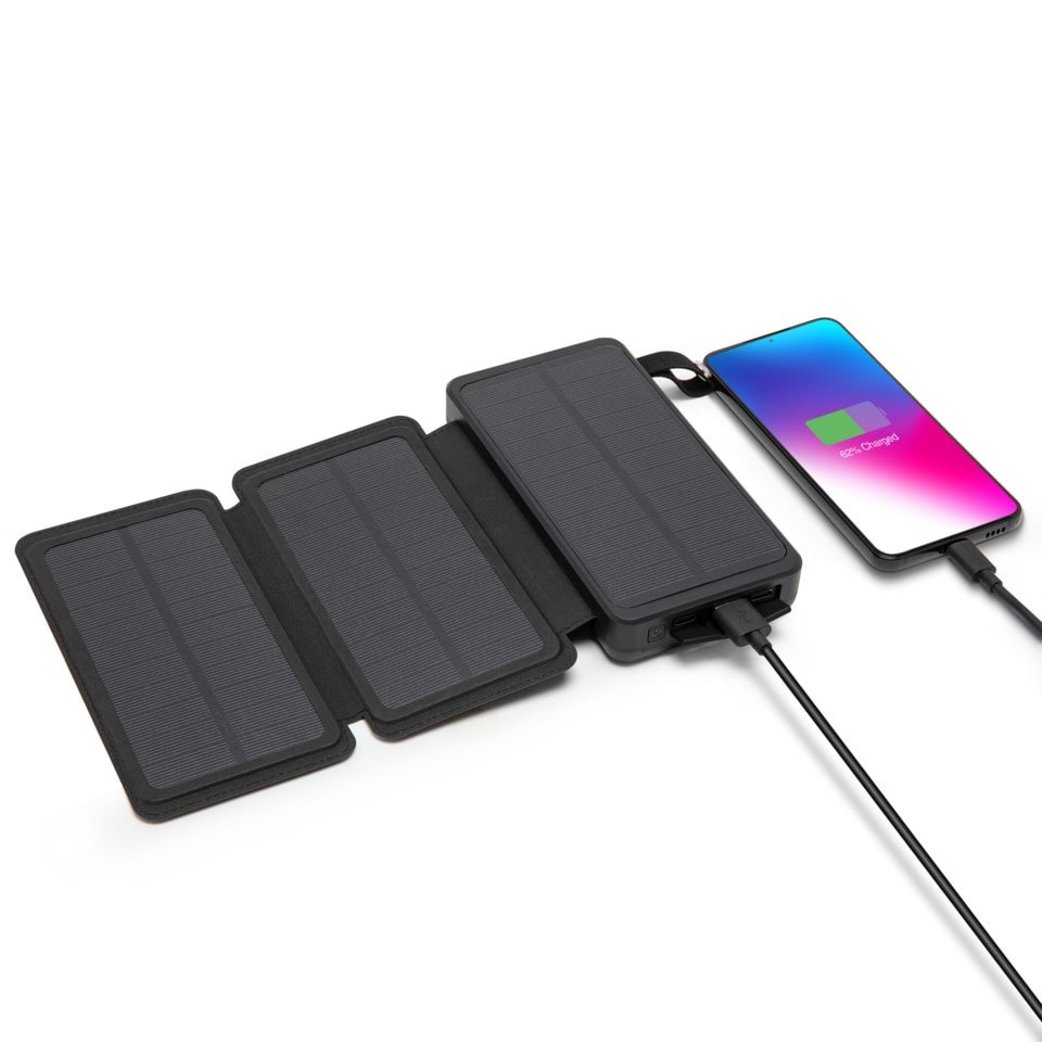 Linocell Powerbank med solcellelading 16 000 mAh