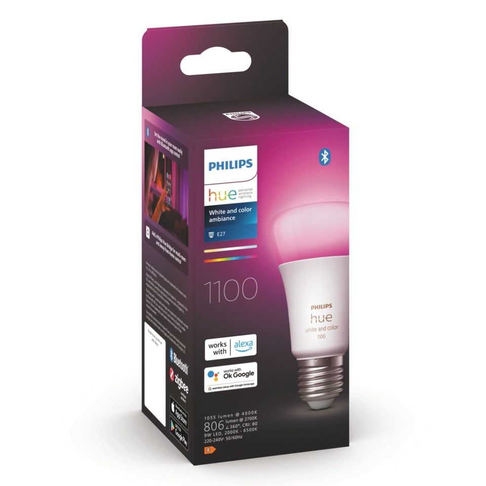 Philips Hue Color Ambiance Smart LED-pære E27 1100 lm 1-pk.