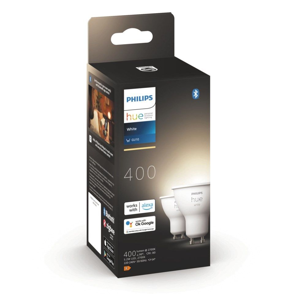 Philips Hue White Smart LED-lampa GU10 400 lm 2-pack