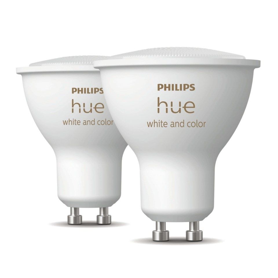 Philips Hue Color Ambiance Smart LED-pære GU10 350 lm 2-pk.