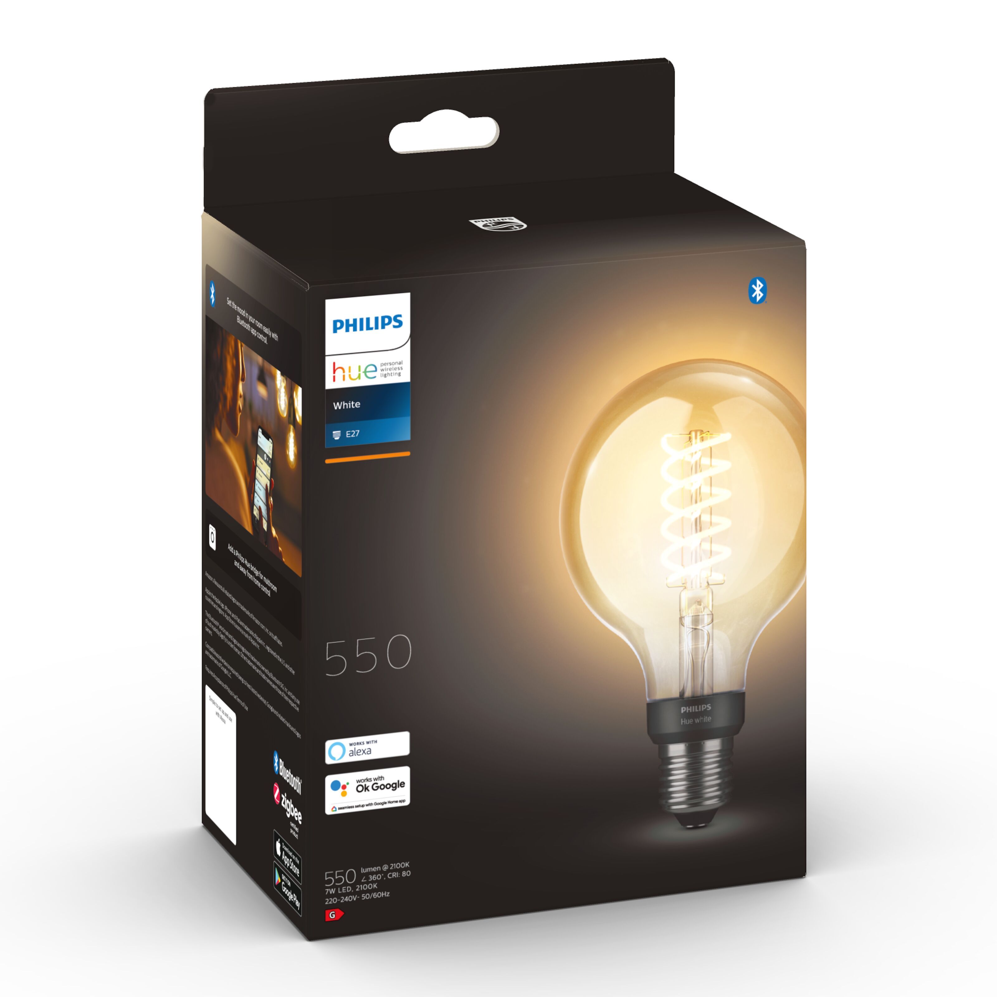 Lampadina LED dimmerabile Philips Hue WHITE FILAMENT G93 E27/7W/230V 2100K