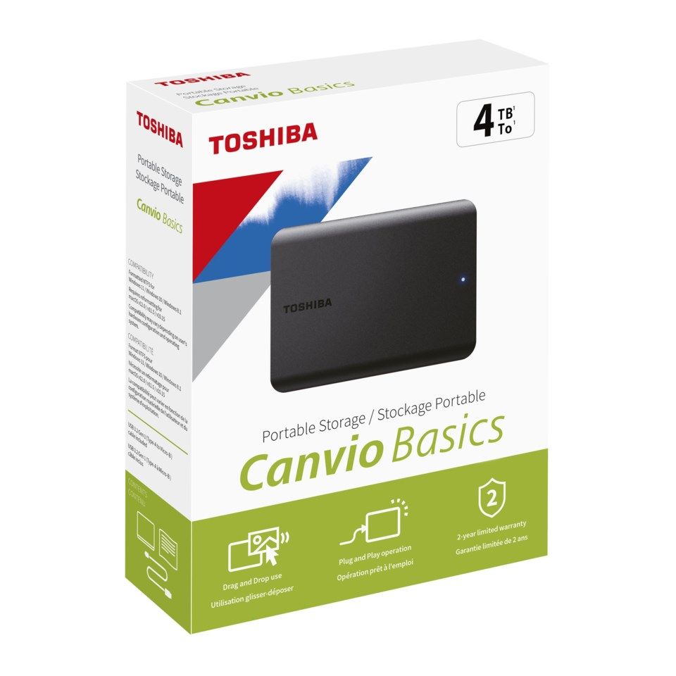 Toshiba Canvio Basics Extern hårddisk 4 TB