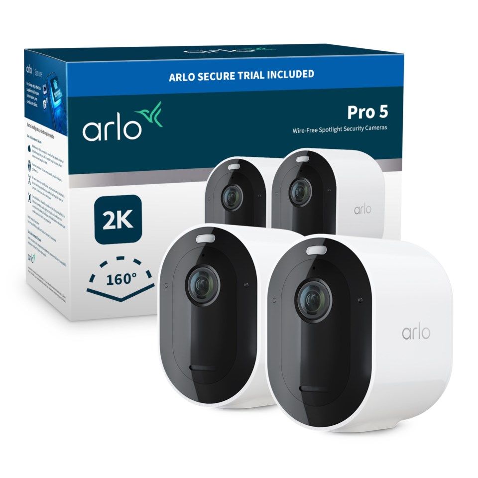 Arlo Pro 5 Spotlight Trådløs Overvåkningskamera2-pk.