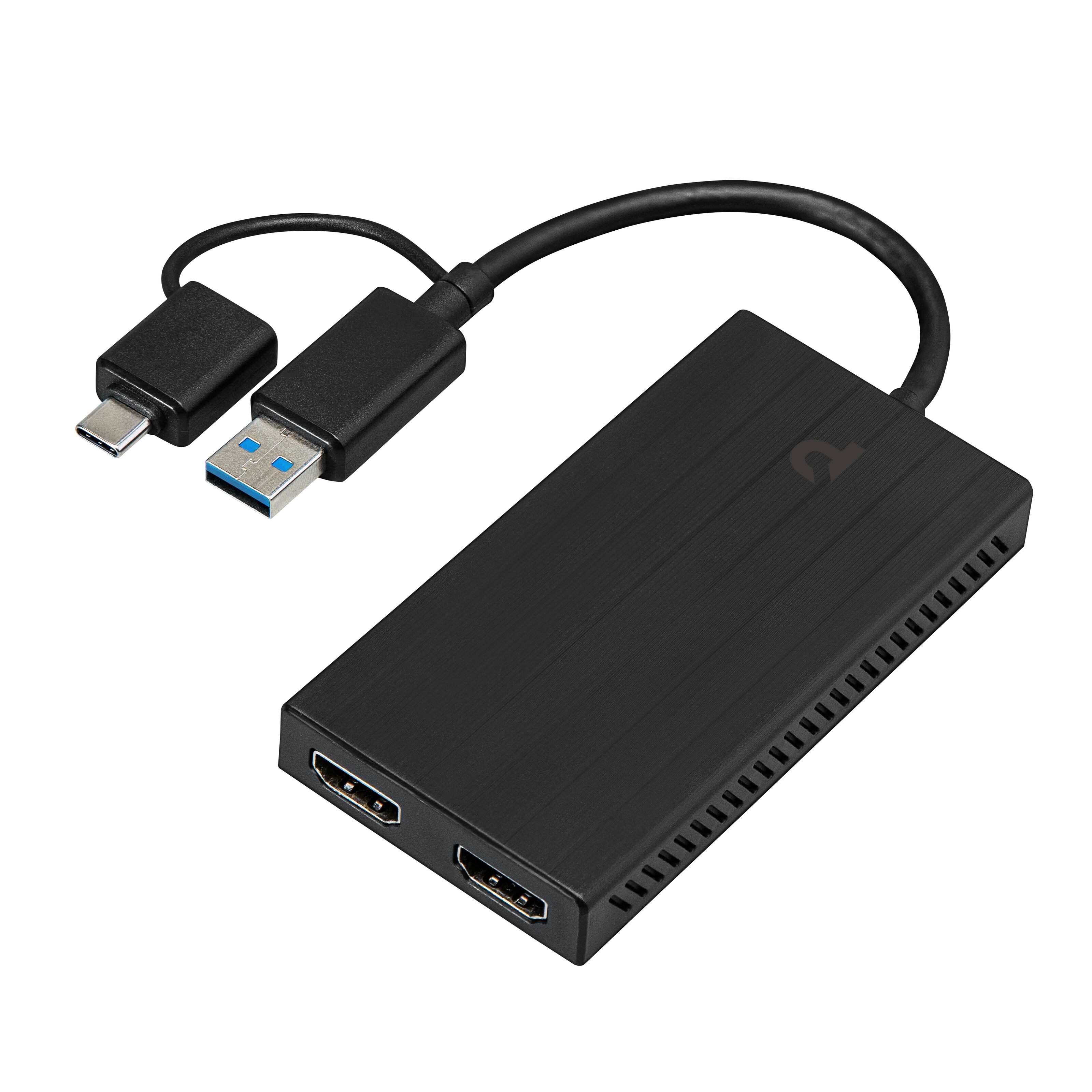 Plexgear Adapter USB till Dubbla HDMI HDMIsignalomvandlare