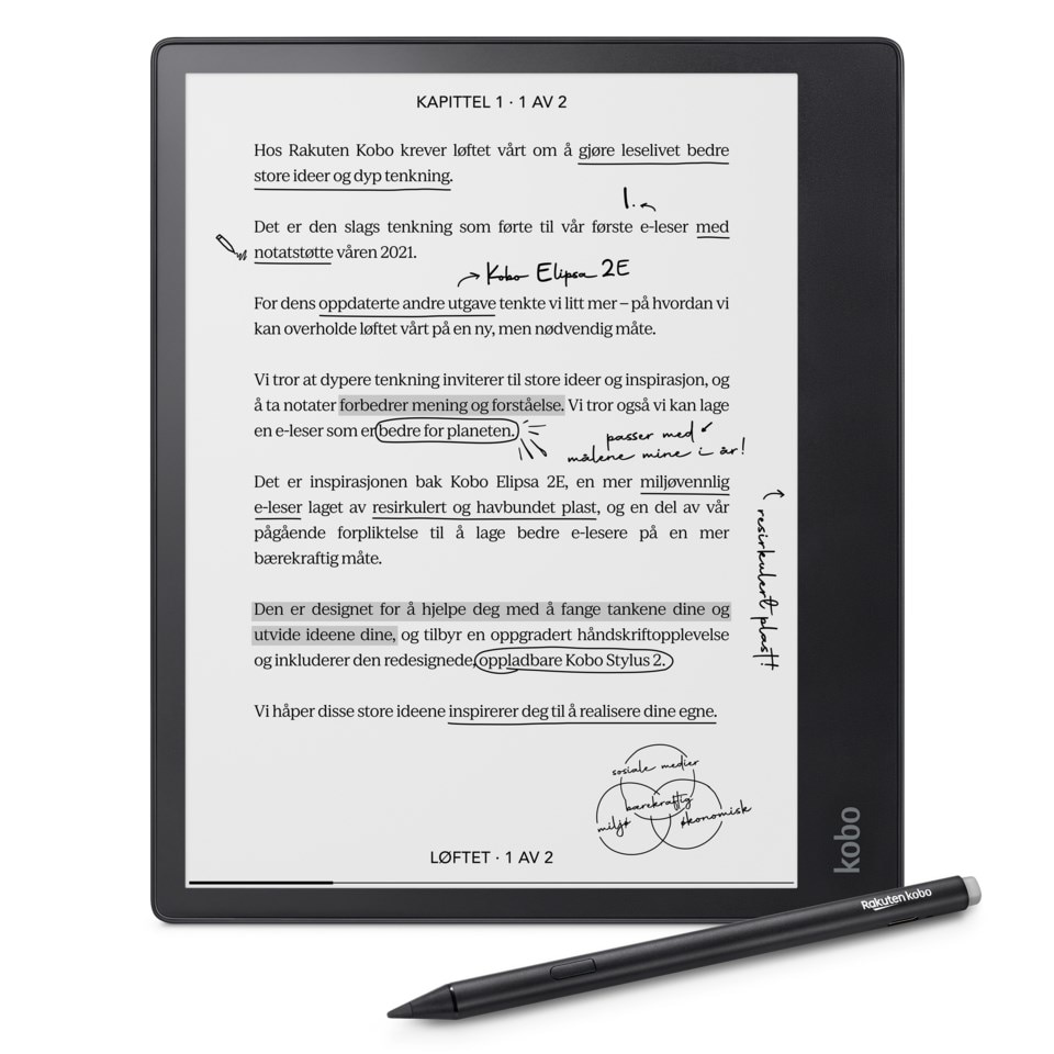 Kobo Notebook Elipsa 2E med Kobo Stylus 2