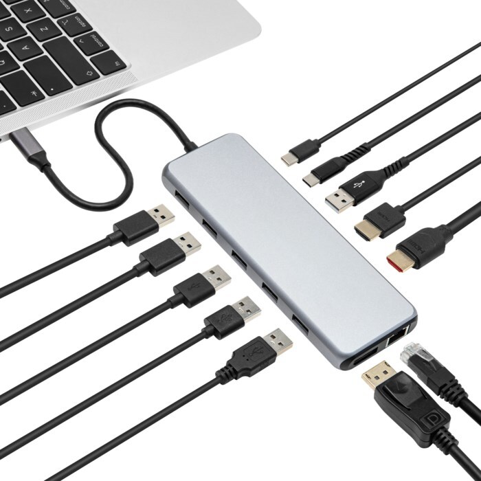 Plexgear Multiadapter för USB-C med 13 anslutningar