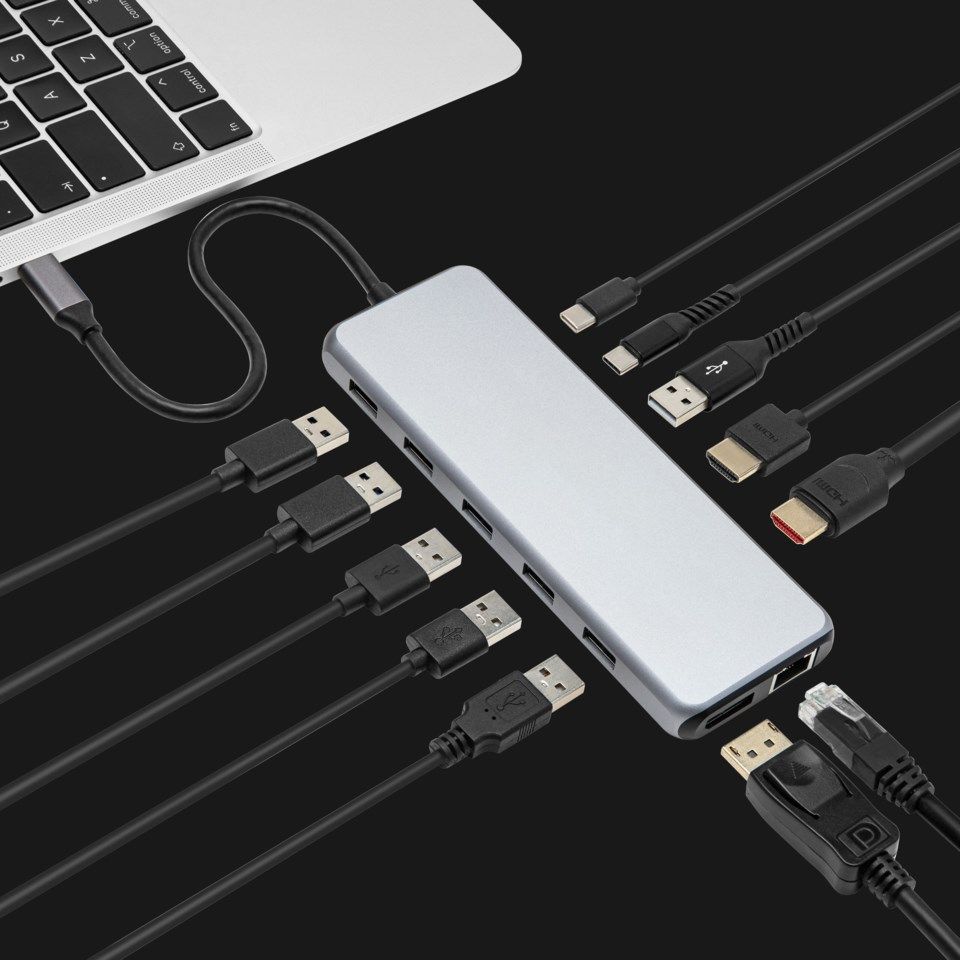 Plexgear Multiadapter för USB-C med 13 anslutningar