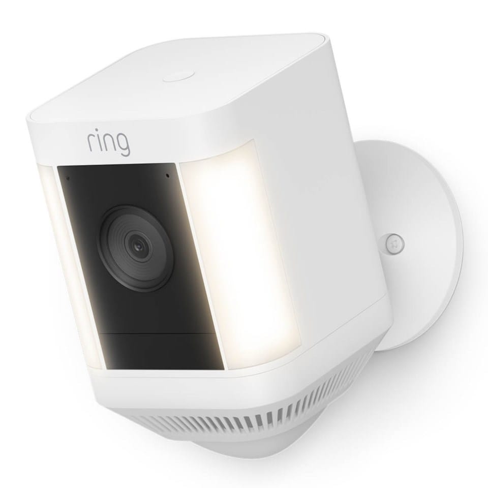 Ring Spotlight Cam Plus Battery Trådløst overvåkingskamera Hvit