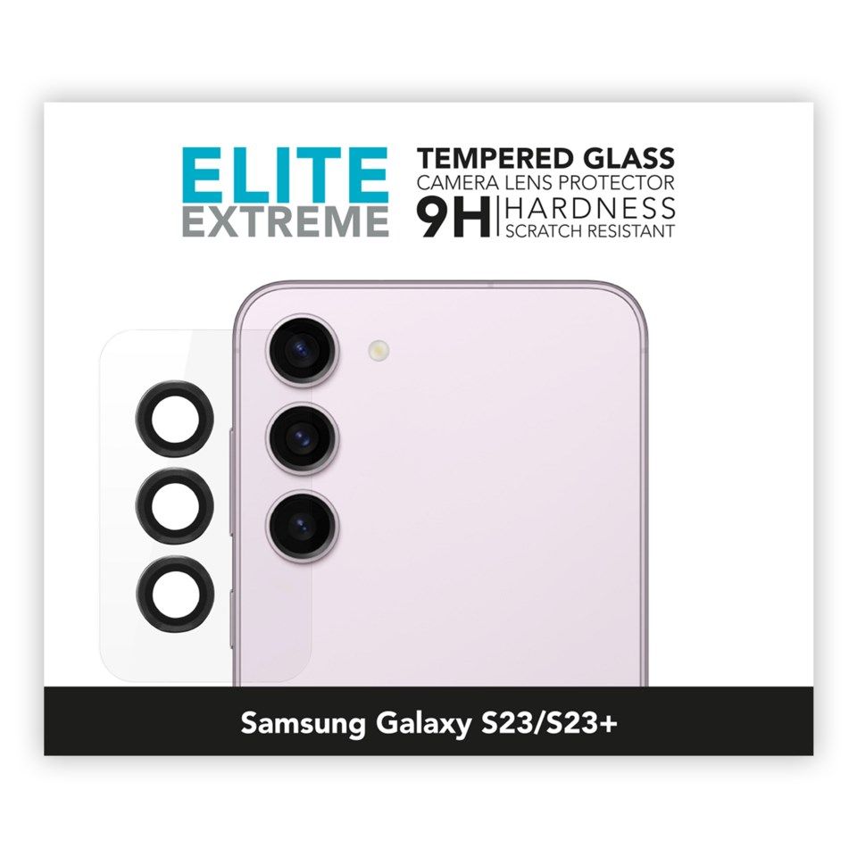 Linocell Elite Extreme Beskyttelse for kameralinsen på Galaxy S23 og S23 Plus