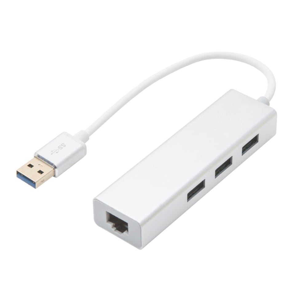 Plexgear Portable 700 USB 5 Gb/s-hubb och gigabit-nätverkskort
