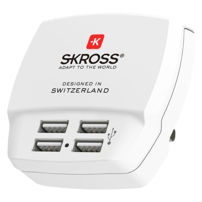 Skross USB-reseladdare UK 4-portar