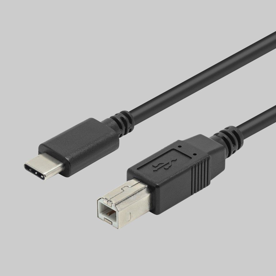 Plexgear USB-C-kabel til USB-B 2.0 1 m