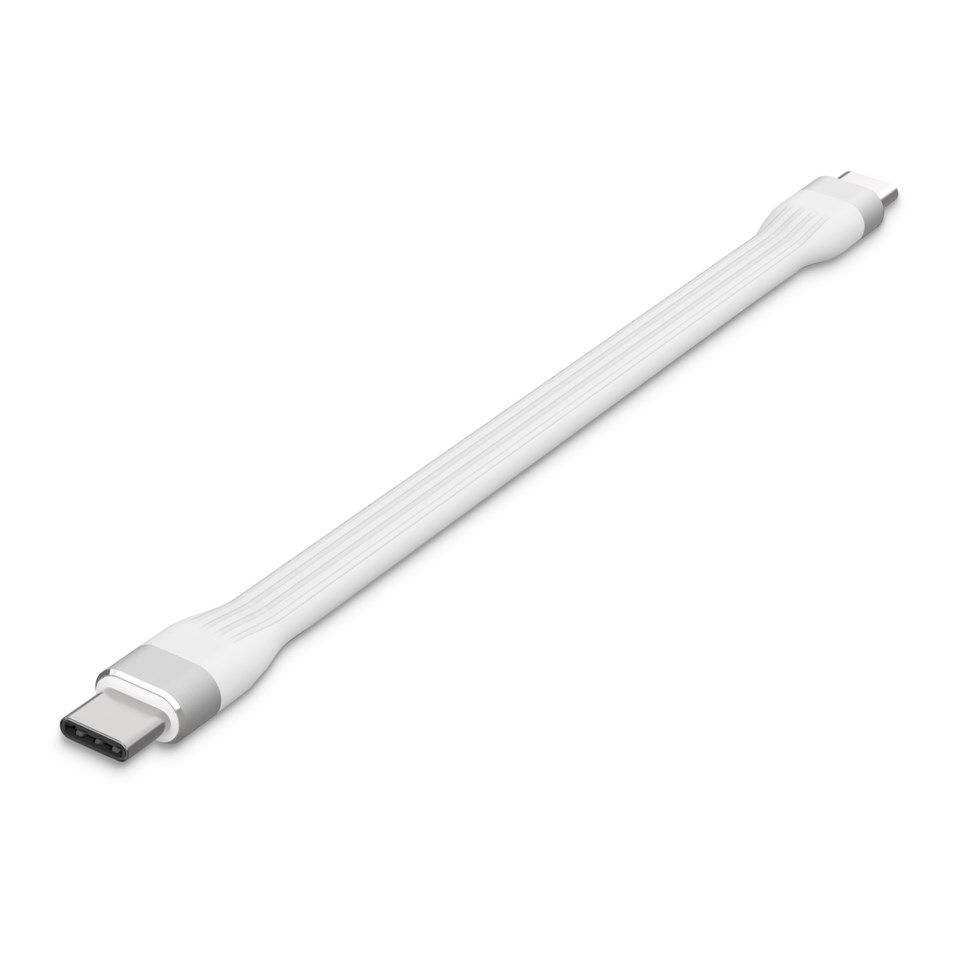Linocell Flat USB-C-kabel 13 cm Hvit