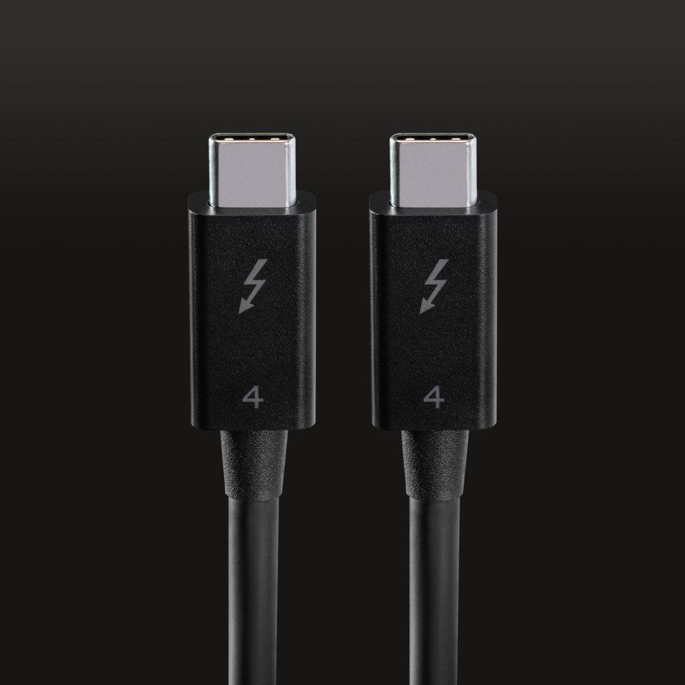 Plexgear Thunderbolt 4 USB-C-kabel 70 cm Svart