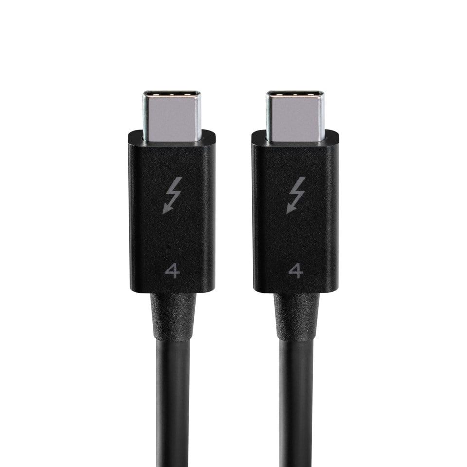 Plexgear Thunderbolt 4 USB-C-kabel 80 cm Svart