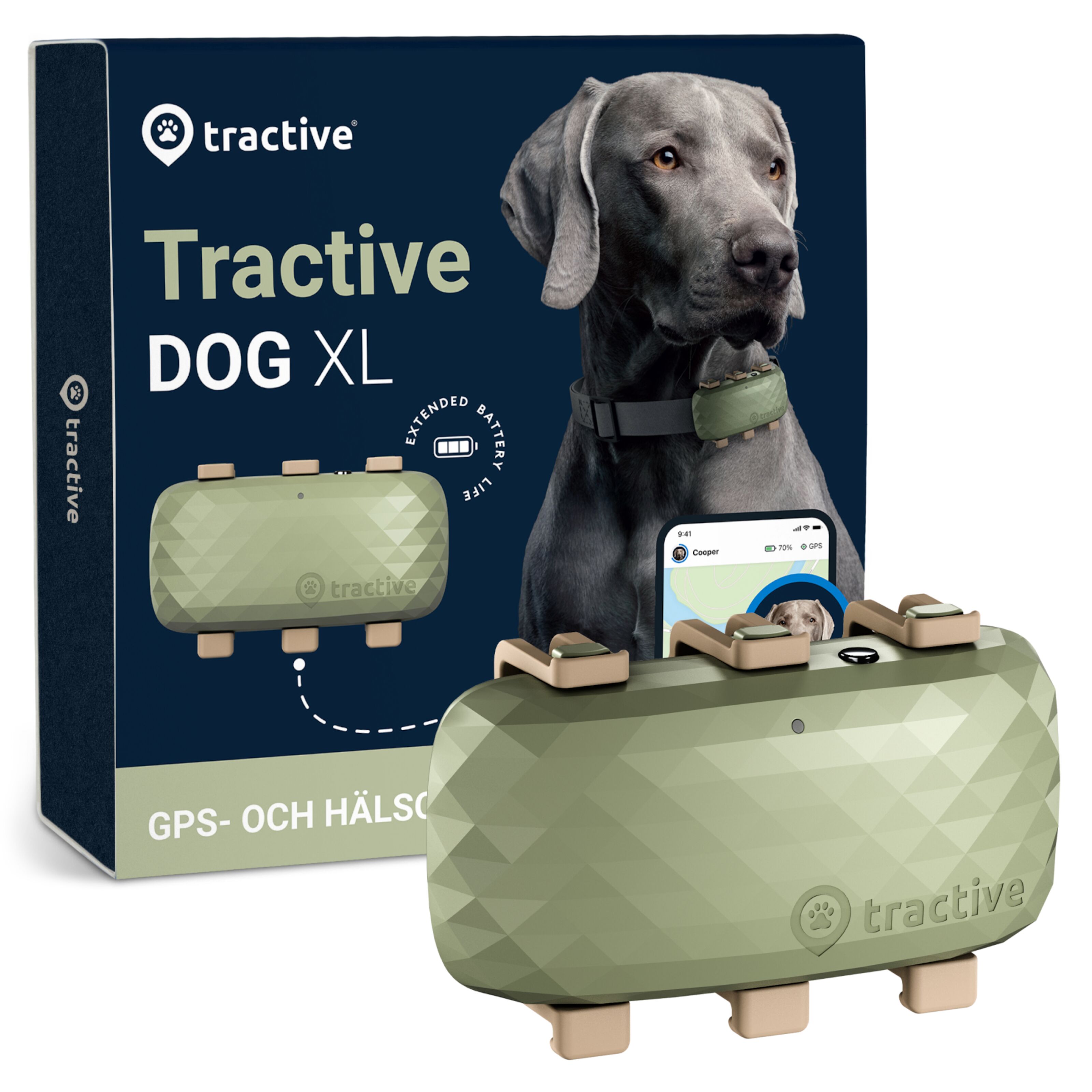 Tractive DOG XL GPStracker för hund GPStracker