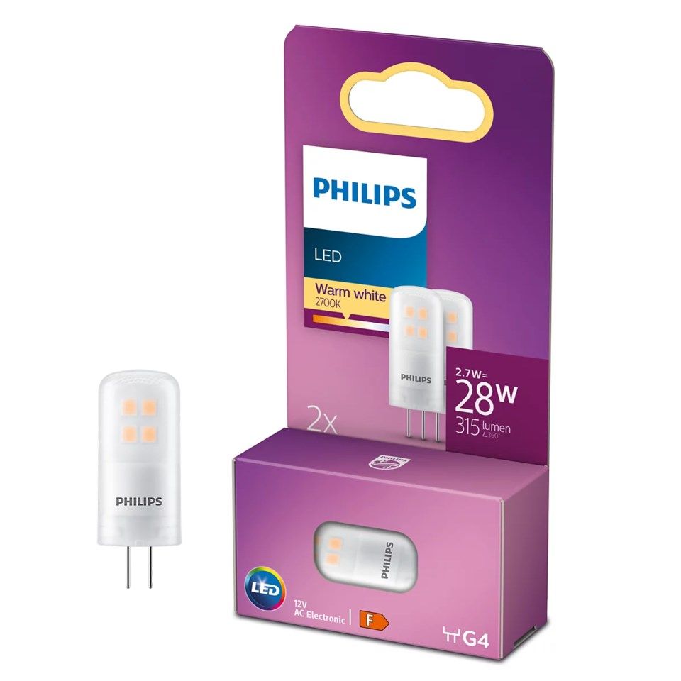 Philips LED-pære G4 315 lm 2-pk