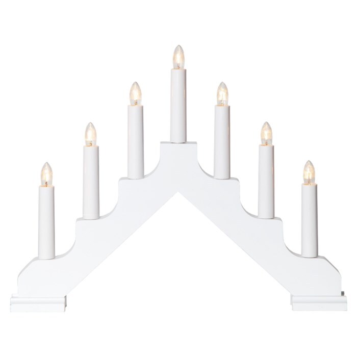 Adventsstake med 7 armer Hvit