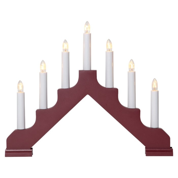 Adventsstake med 7 armer Rød