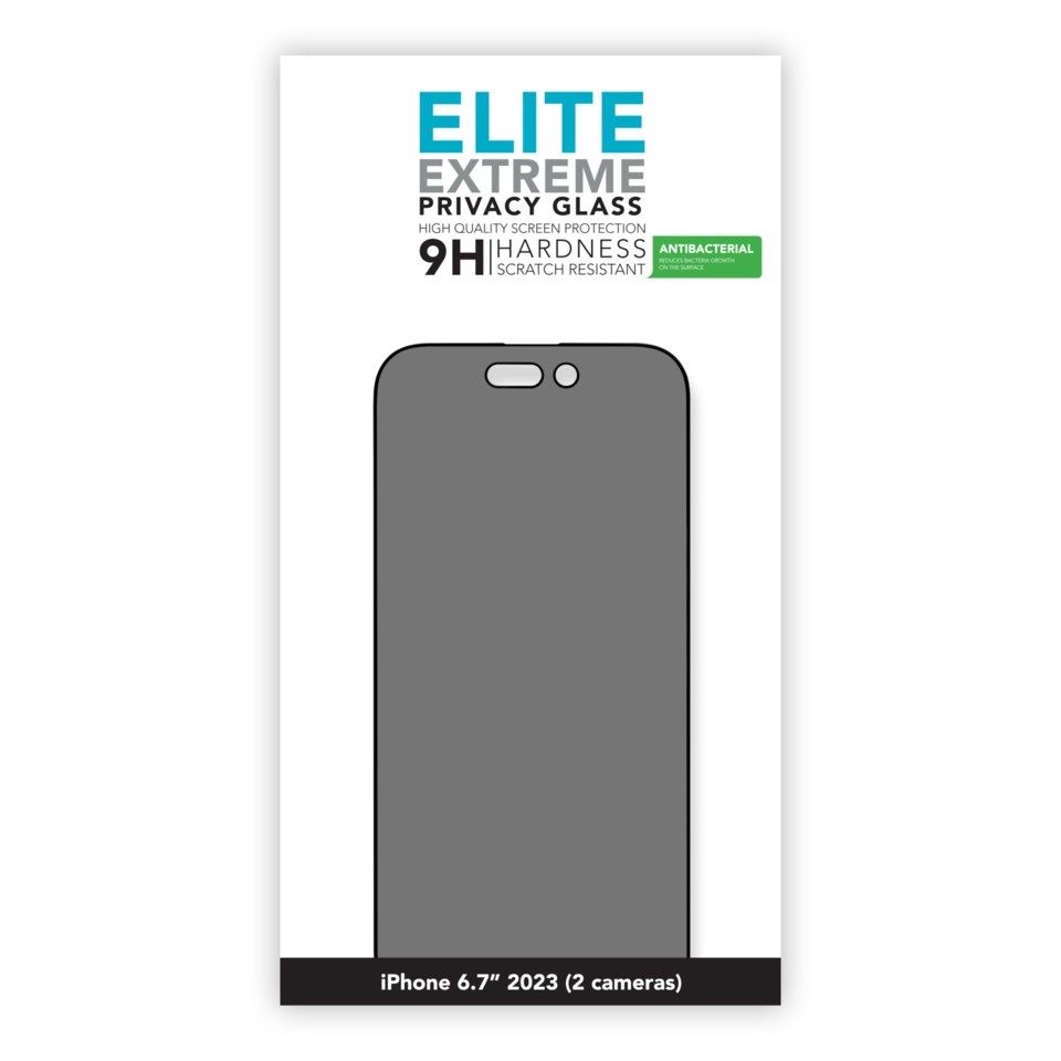 Linocell Elite Extreme Privacy Glass Skjermbeskytter for iPhone 15 Plus