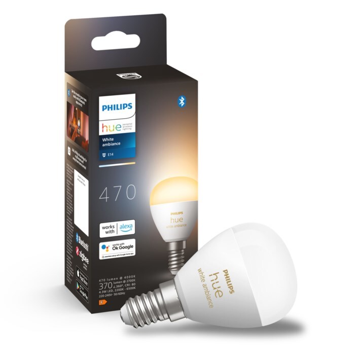 Philips Hue Luster Klotlampa White Ambiance E14 470 lm