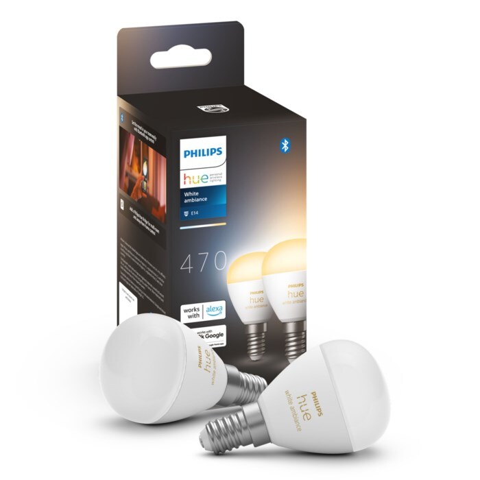 Philips Hue Luster Klotlampa White Ambiance E14 470 lm 2-pack