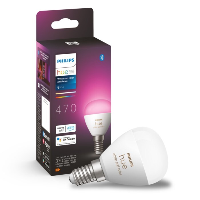 Philips Hue Luster Klotlampa White and Color Ambiance E14 470 lm