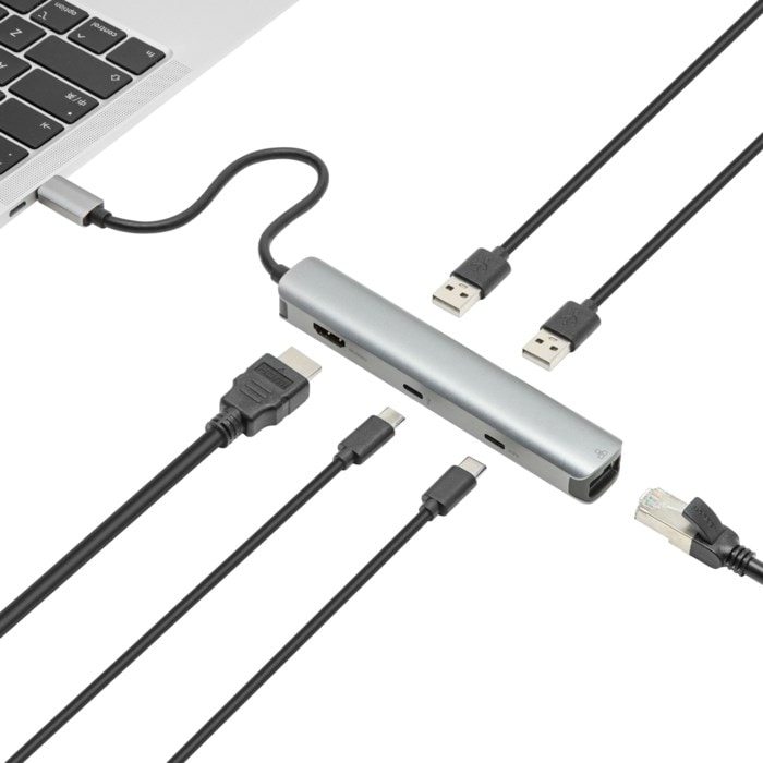 Plexgear Multiadapter för USB-C med 6 portar