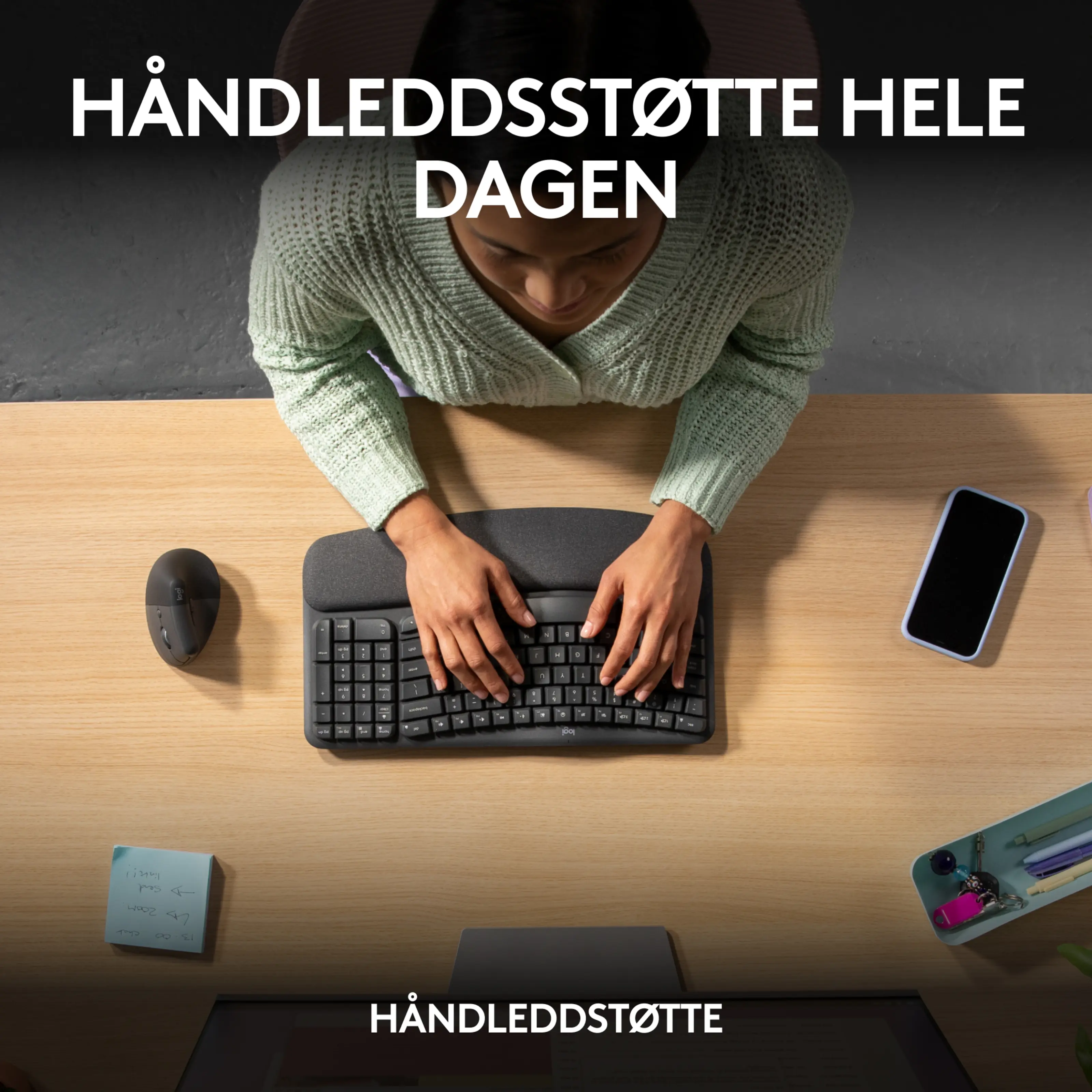 Logitech Mx Wave Keys Trådløst og ergonomisk tastatur - Trådløse ...