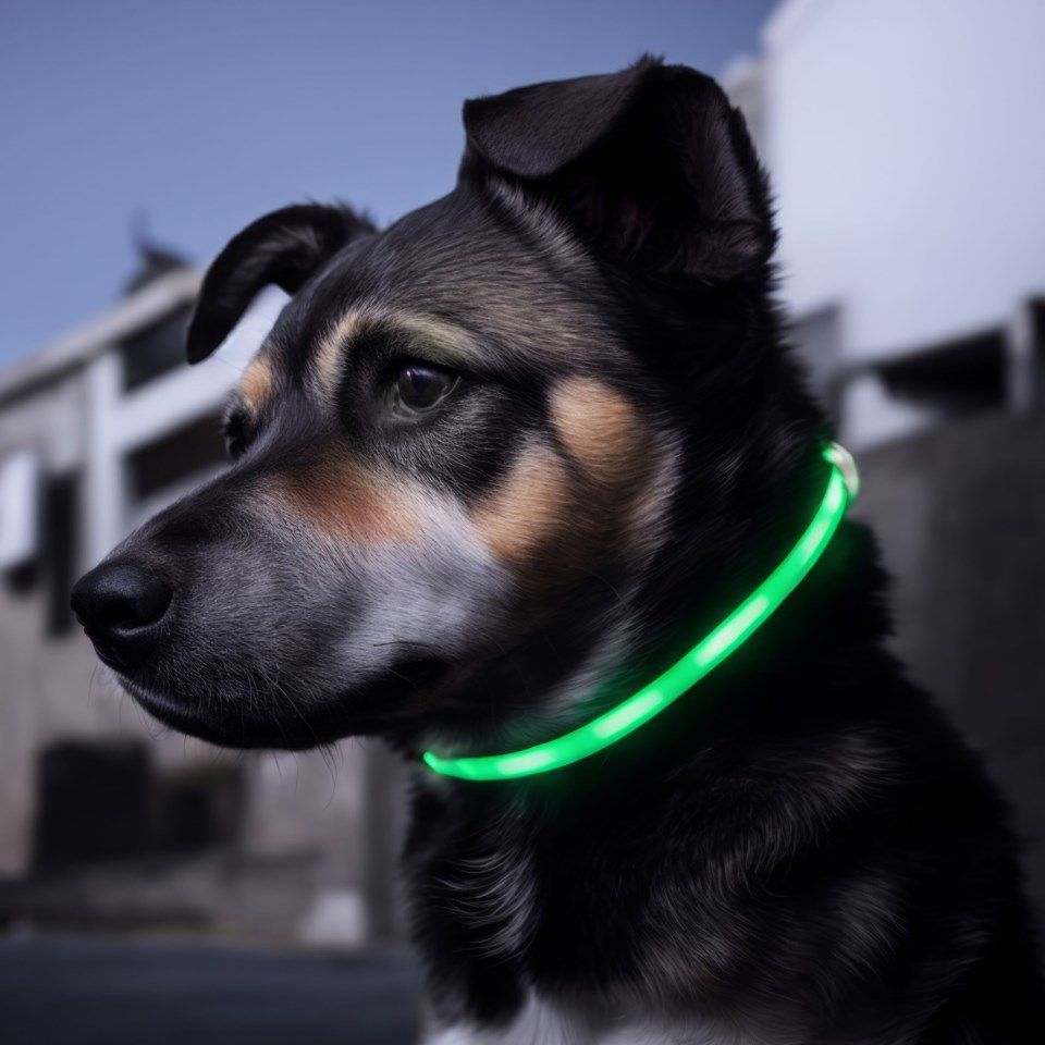 Luxorparts Oppladbart hundehalsbånd med LED
