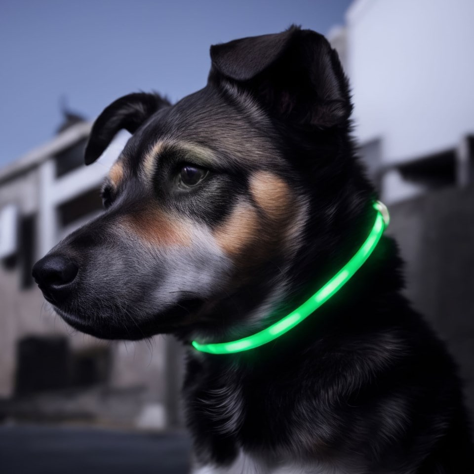 Luxorparts Oppladbart hundehalsbånd med LED