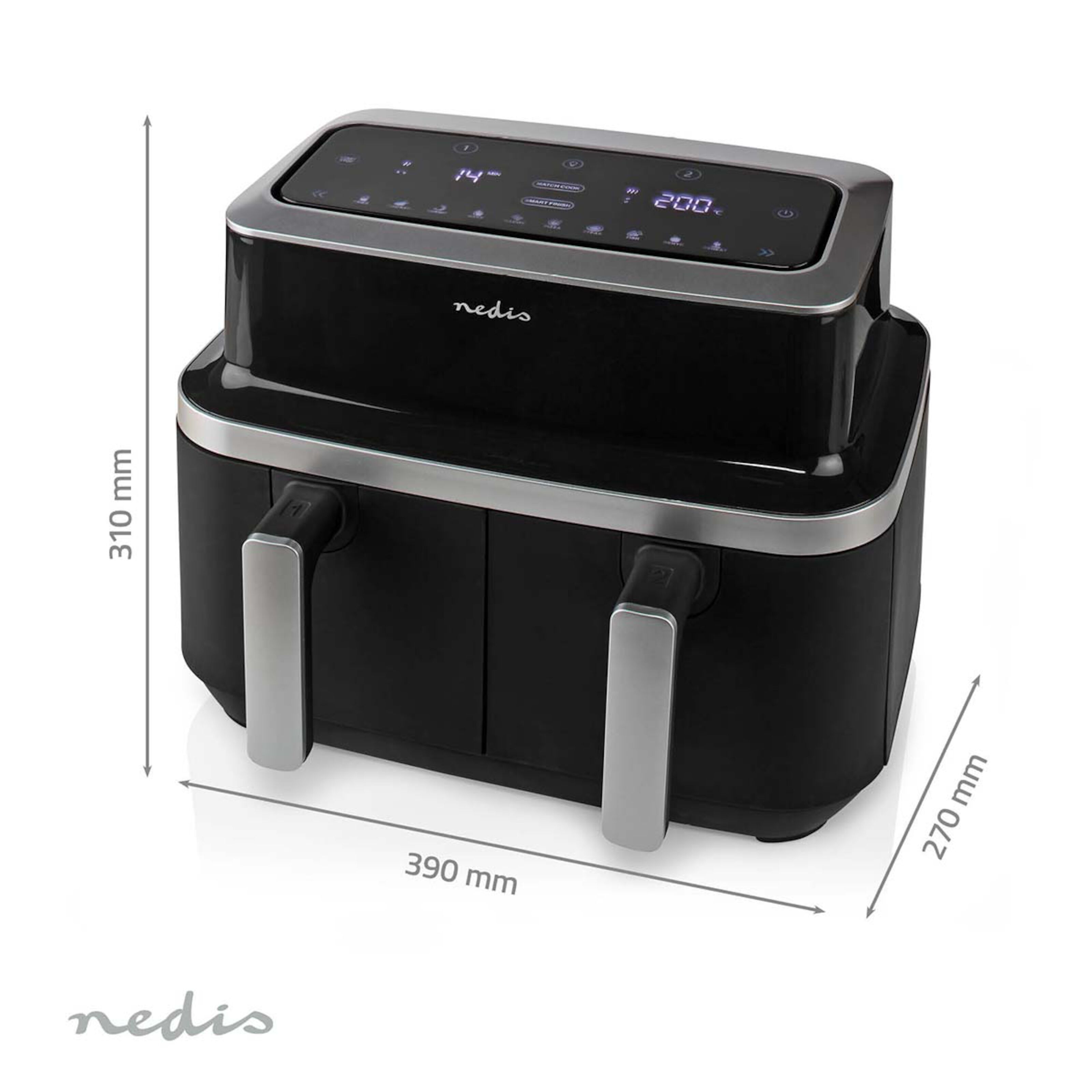 Nedis Dubbel Airfryer 2 x 4,2 l Airfryers